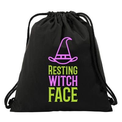 Halloween Resting Witch Face Gift Drawstring Bag
