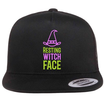 Halloween Resting Witch Face Gift Flatbill Hat