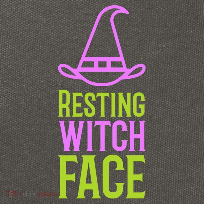 Halloween Resting Witch Face Gift Cotton Canvas Backpack