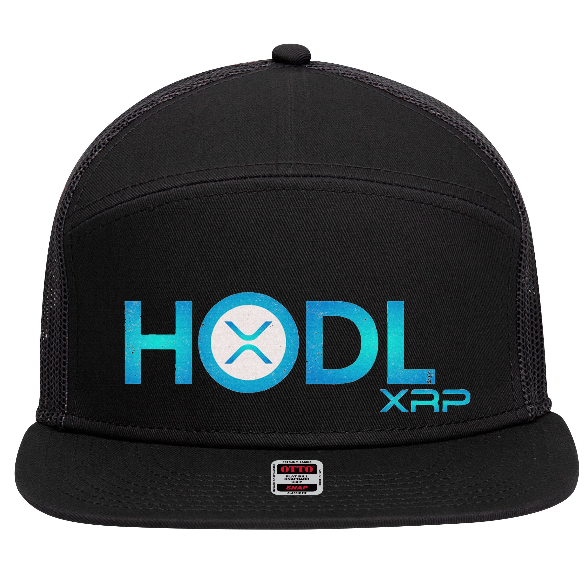 Hodl Ripple Xrp Moon Crypto Currency 7 Panel Mesh Trucker Snapback Hat