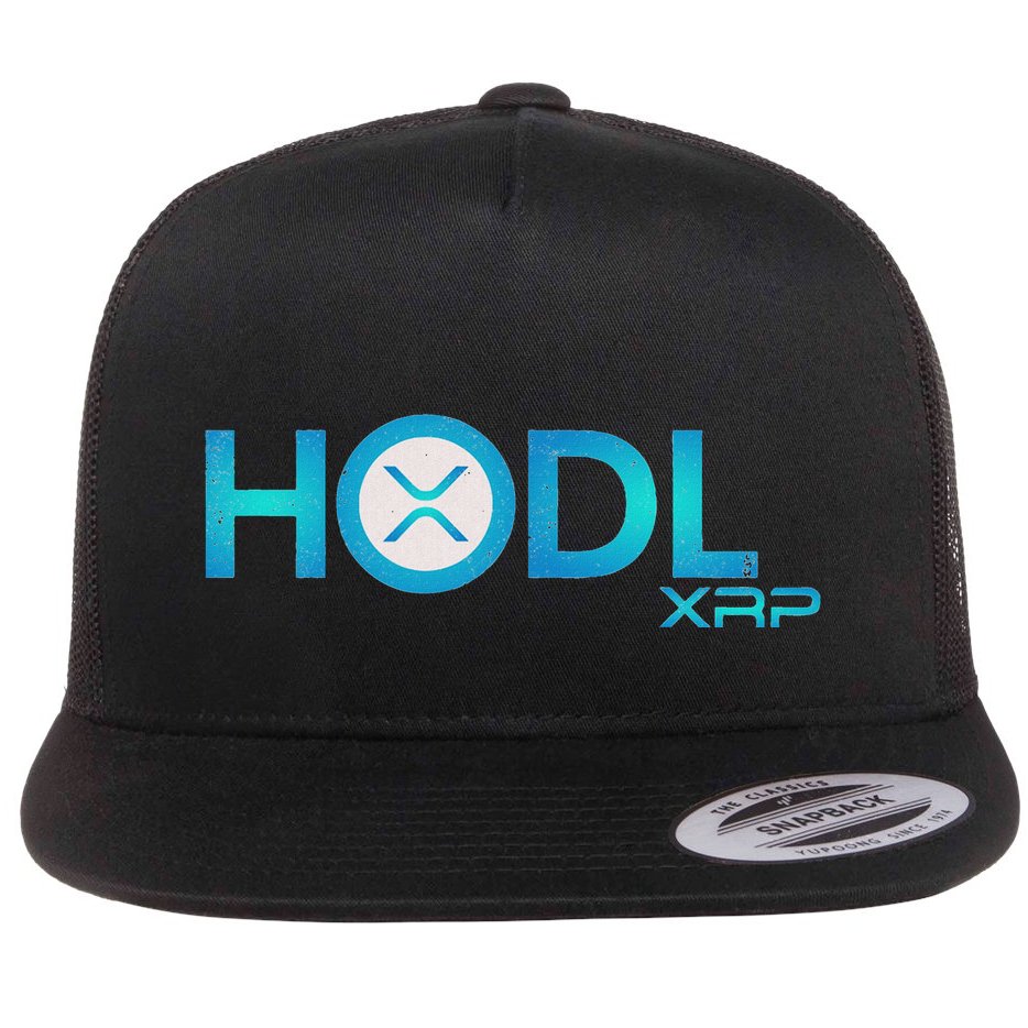 Hodl Ripple Xrp Moon Crypto Currency Flat Bill Trucker Hat