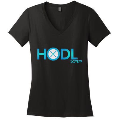 Hodl Ripple Xrp Moon Crypto Currency Women's V-Neck T-Shirt