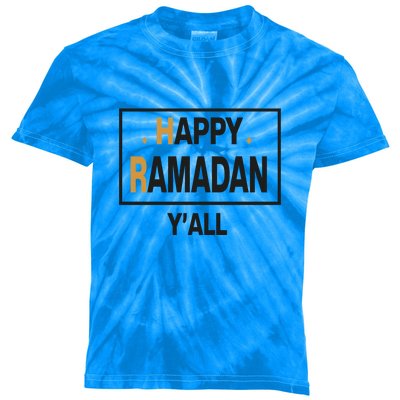 Happy Ramadan Y'all Gift Ramadan Mubarak Kids Tie-Dye T-Shirt