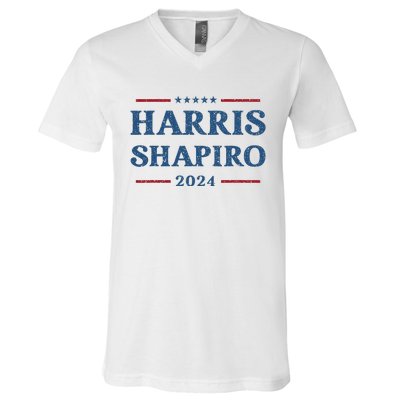 Harris Shapiro 2024 Kamala Harris For President Political V-Neck T-Shirt