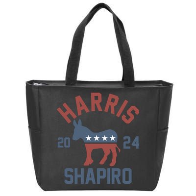 Harris Shapiro 2024 For President Kamala Harris Josh Shapiro Zip Tote Bag