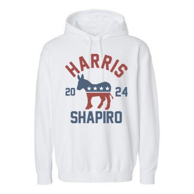 Harris Shapiro 2024 For President Kamala Harris Josh Shapiro Garment-Dyed Fleece Hoodie