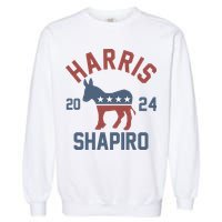 Harris Shapiro 2024 For President Kamala Harris Josh Shapiro Garment-Dyed Sweatshirt