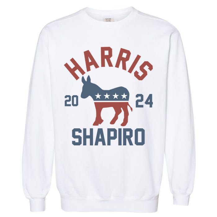 Harris Shapiro 2024 For President Kamala Harris Josh Shapiro Garment-Dyed Sweatshirt