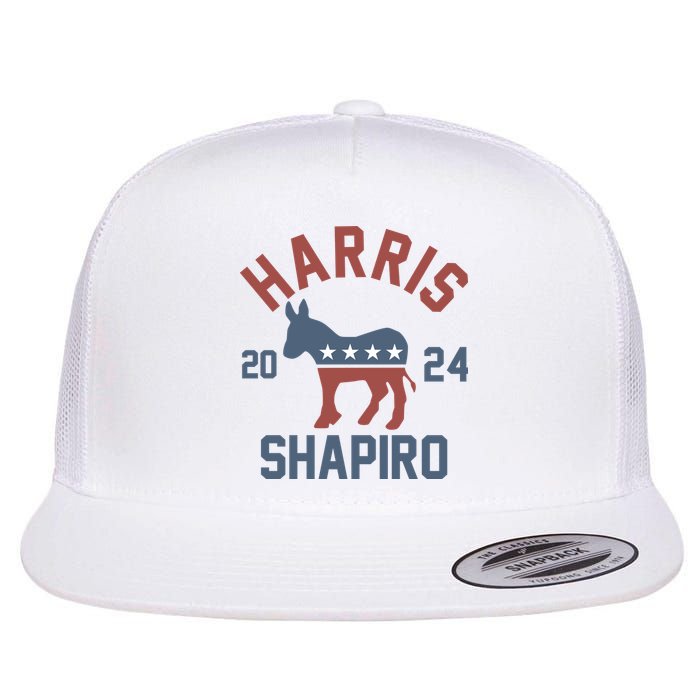 Harris Shapiro 2024 For President Kamala Harris Josh Shapiro Flat Bill Trucker Hat