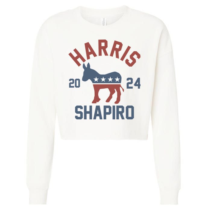 Harris Shapiro 2024 For President Kamala Harris Josh Shapiro Cropped Pullover Crew