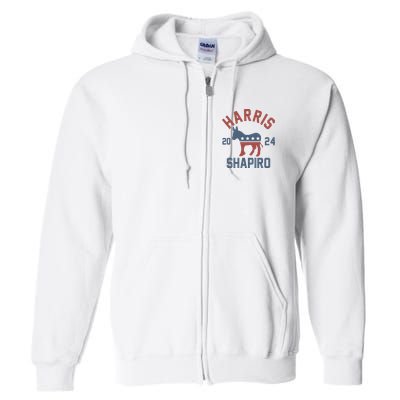 Harris Shapiro 2024 For President Kamala Harris Josh Shapiro Full Zip Hoodie