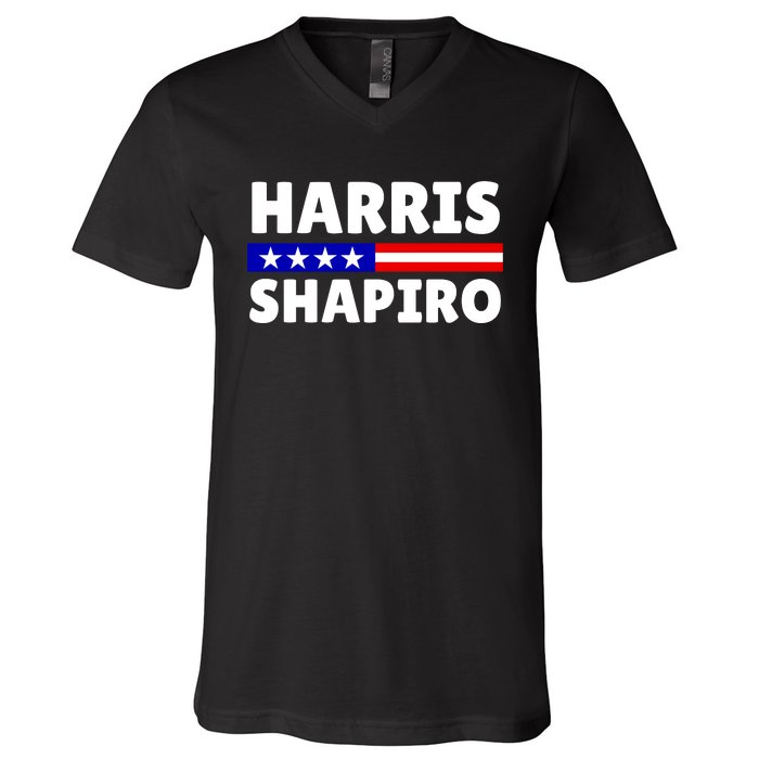 Harris Shapiro 2024 President Election V-Neck T-Shirt