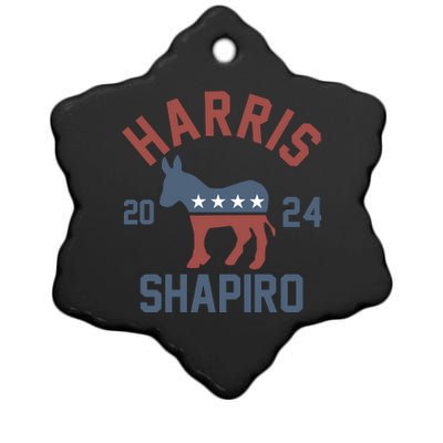 Harris Shapiro 2024 For President Kamala Harris Josh Shapiro Ceramic Star Ornament