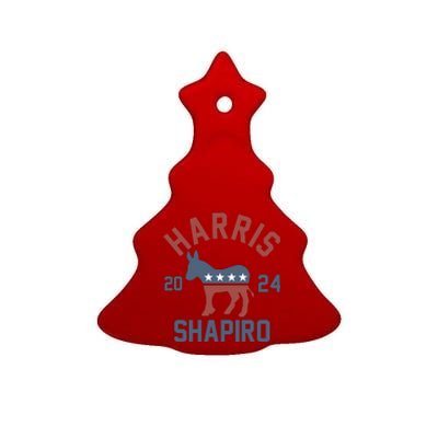 Harris Shapiro 2024 For President Kamala Harris Josh Shapiro Ceramic Tree Ornament