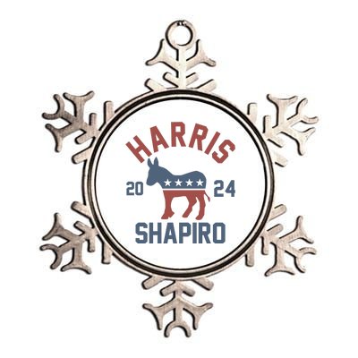 Harris Shapiro 2024 For President Kamala Harris Josh Shapiro Metallic Star Ornament