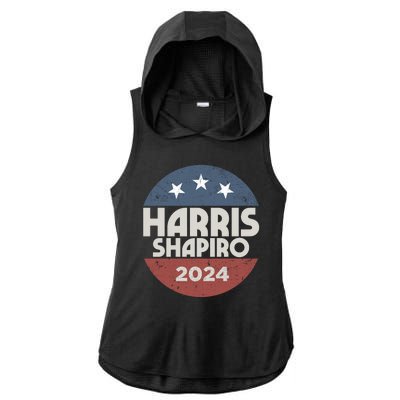 Harris Shapiro 2024 For President Kamala Harris Josh Shapiro Ladies PosiCharge Tri-Blend Wicking Draft Hoodie Tank