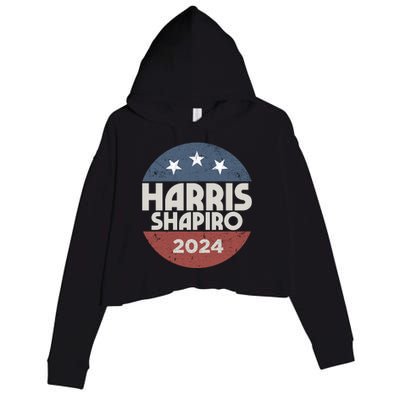 Harris Shapiro 2024 For President Kamala Harris Josh Shapiro Crop Fleece Hoodie