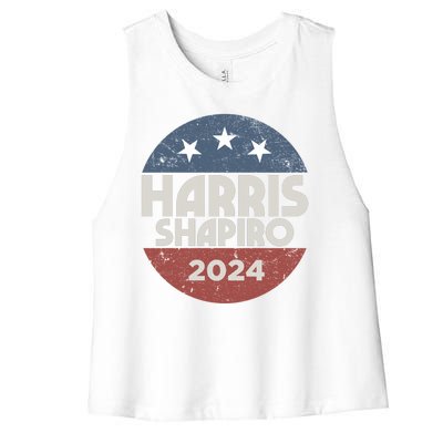 Harris Shapiro 2024 For President Kamala Harris Josh Shapiro Women's Racerback Cropped Tank