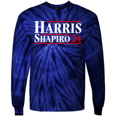 Harris Shapiro 2024 For President Kamala Harris Josh Shapiro Tie-Dye Long Sleeve Shirt