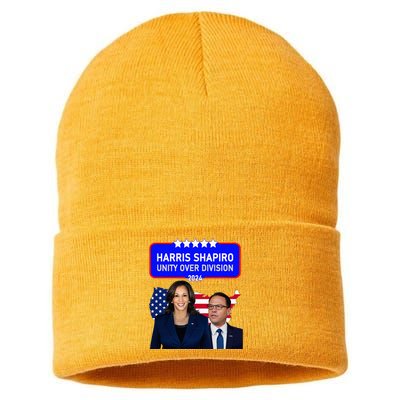 Harris Shapiro 2024! Unity Over Division! Kamala Harris 2024 Sustainable Knit Beanie