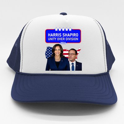 Harris Shapiro 2024! Unity Over Division! Kamala Harris 2024 Trucker Hat