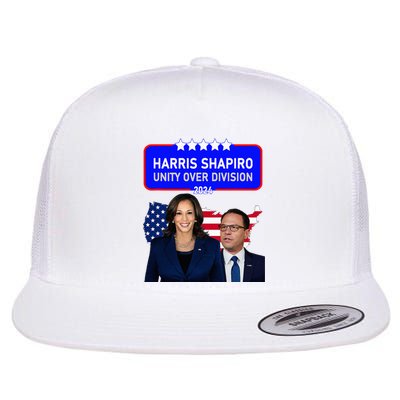 Harris Shapiro 2024! Unity Over Division! Kamala Harris 2024 Flat Bill Trucker Hat