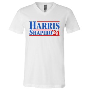 Harris Shapiro 2024 For President Kamala Harris Josh Shapiro V-Neck T-Shirt