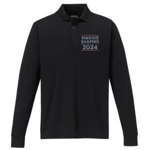 Harris Shapiro 2024 Kamala Harris Josh Shapiro Performance Long Sleeve Polo