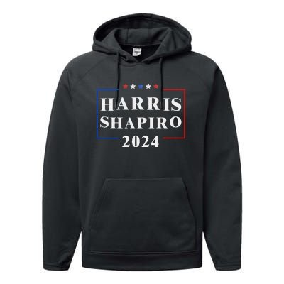 Harris Shapiro 2024 President Election Vp Josh Shapiro Performance Fleece Hoodie