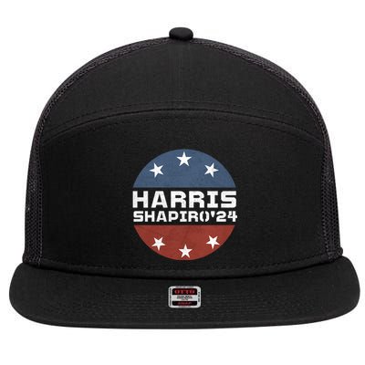 Harris Shapiro 2024 Vintage President Campaign Kamala Harris 7 Panel Mesh Trucker Snapback Hat