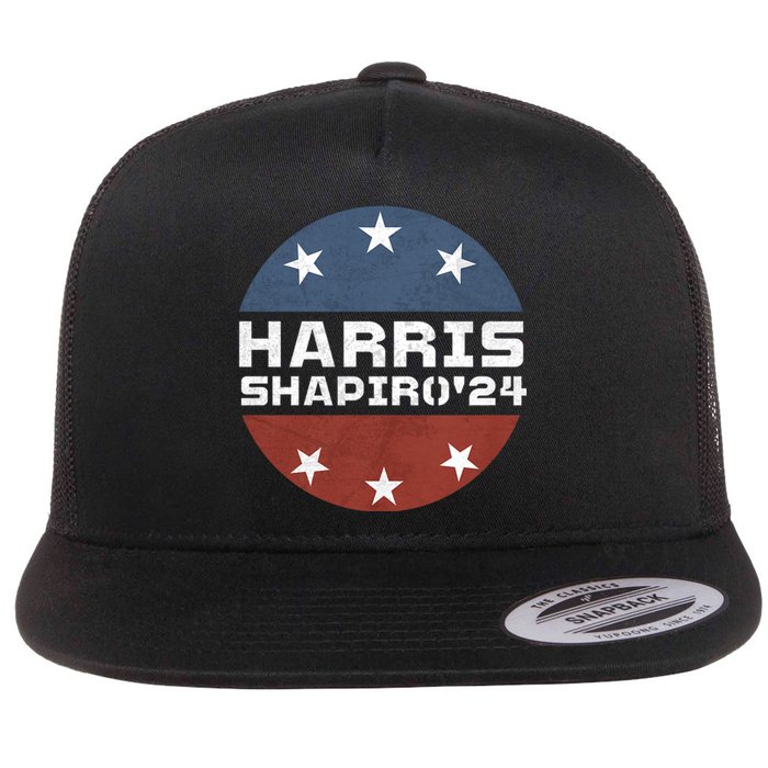 Harris Shapiro 2024 Vintage President Campaign Kamala Harris Flat Bill Trucker Hat