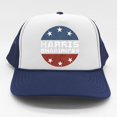 Harris Shapiro 2024 Vintage President Campaign Kamala Harris Trucker Hat