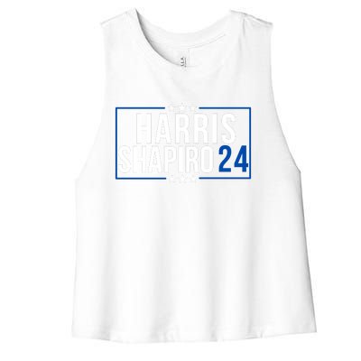 Harris Shapiro 2024 Kamala Harris 2024 Kamala Harris 2024 President Harris 2024 Women's Racerback Cropped Tank