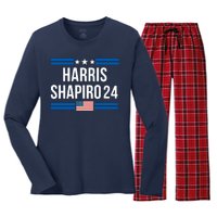 Harris Shapiro 2024 Kamala Harris 2024 President Harris 2024 Elect Kamala 2024 Women's Long Sleeve Flannel Pajama Set 