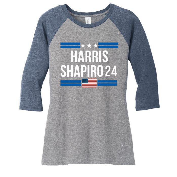 Harris Shapiro 2024 Kamala Harris 2024 President Harris 2024 Elect Kamala 2024 Women's Tri-Blend 3/4-Sleeve Raglan Shirt