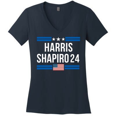 Harris Shapiro 2024 Kamala Harris 2024 President Harris 2024 Elect Kamala 2024 Women's V-Neck T-Shirt