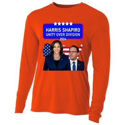 Harris Shapiro 2024! Unity Over Division! Kamala Harris 2024 Cooling Performance Long Sleeve Crew