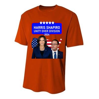 Harris Shapiro 2024! Unity Over Division! Kamala Harris 2024 Performance Sprint T-Shirt