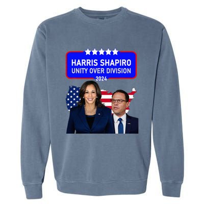 Harris Shapiro 2024! Unity Over Division! Kamala Harris 2024 Garment-Dyed Sweatshirt