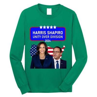 Harris Shapiro 2024! Unity Over Division! Kamala Harris 2024 Long Sleeve Shirt