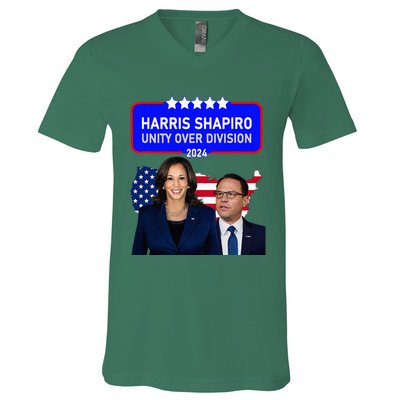 Harris Shapiro 2024! Unity Over Division! Kamala Harris 2024 V-Neck T-Shirt