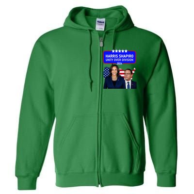 Harris Shapiro 2024! Unity Over Division! Kamala Harris 2024 Full Zip Hoodie