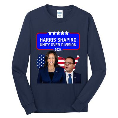 Harris Shapiro 2024! Unity Over Division! Kamala Harris 2024 Tall Long Sleeve T-Shirt