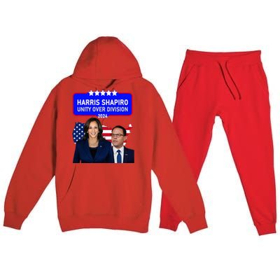 Harris Shapiro 2024! Unity Over Division! Kamala Harris 2024 Premium Hooded Sweatsuit Set