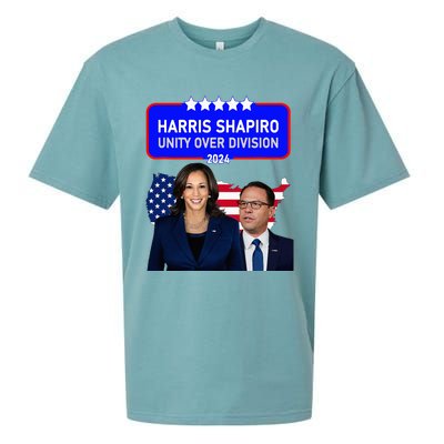 Harris Shapiro 2024! Unity Over Division! Kamala Harris 2024 Sueded Cloud Jersey T-Shirt