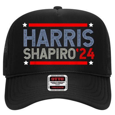 Harris Shapiro 2024 President Election High Crown Mesh Back Trucker Hat