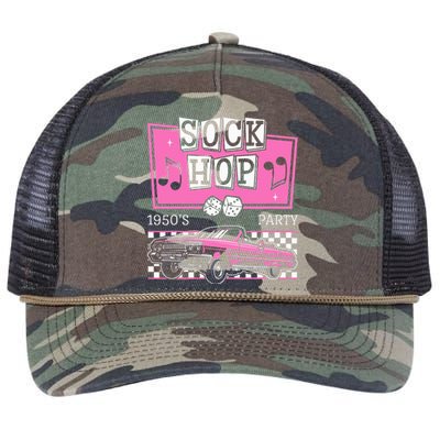  Hop Sock 50s Rock Roll Party Pink Theme Retro Rope Trucker Hat Cap