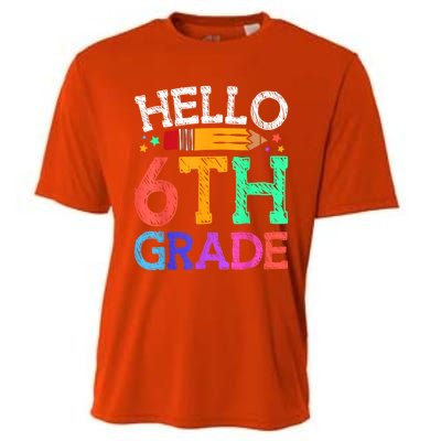 Hello Sixth 6Th Grade Back To School Students Teachers Gift Cooling Performance Crew T-Shirt