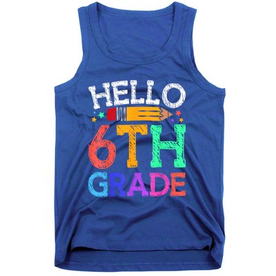 Hello Sixth 6Th Grade Back To School Students Teachers Gift Tank Top