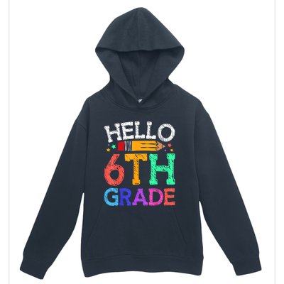 Hello Sixth 6Th Grade Back To School Students Teachers Gift Urban Pullover Hoodie